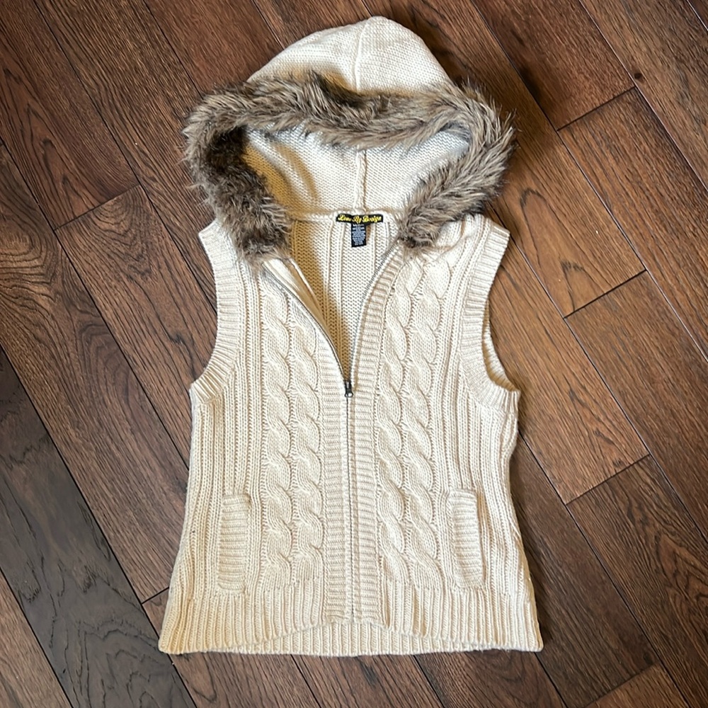 Knit Vest with Faux Fur